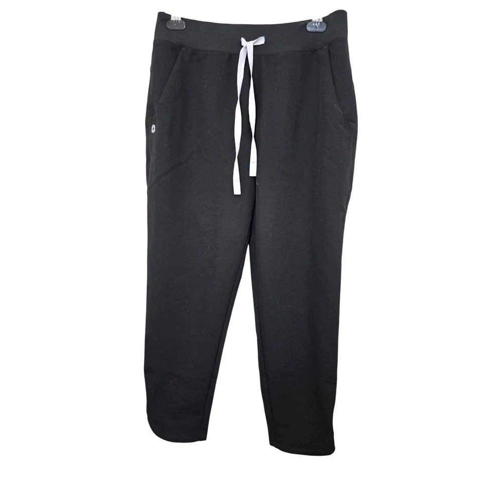 Figs Black Jogger-Style Scrub Grunge Goth Whimsy Pants Drawstring Waist Size S/P